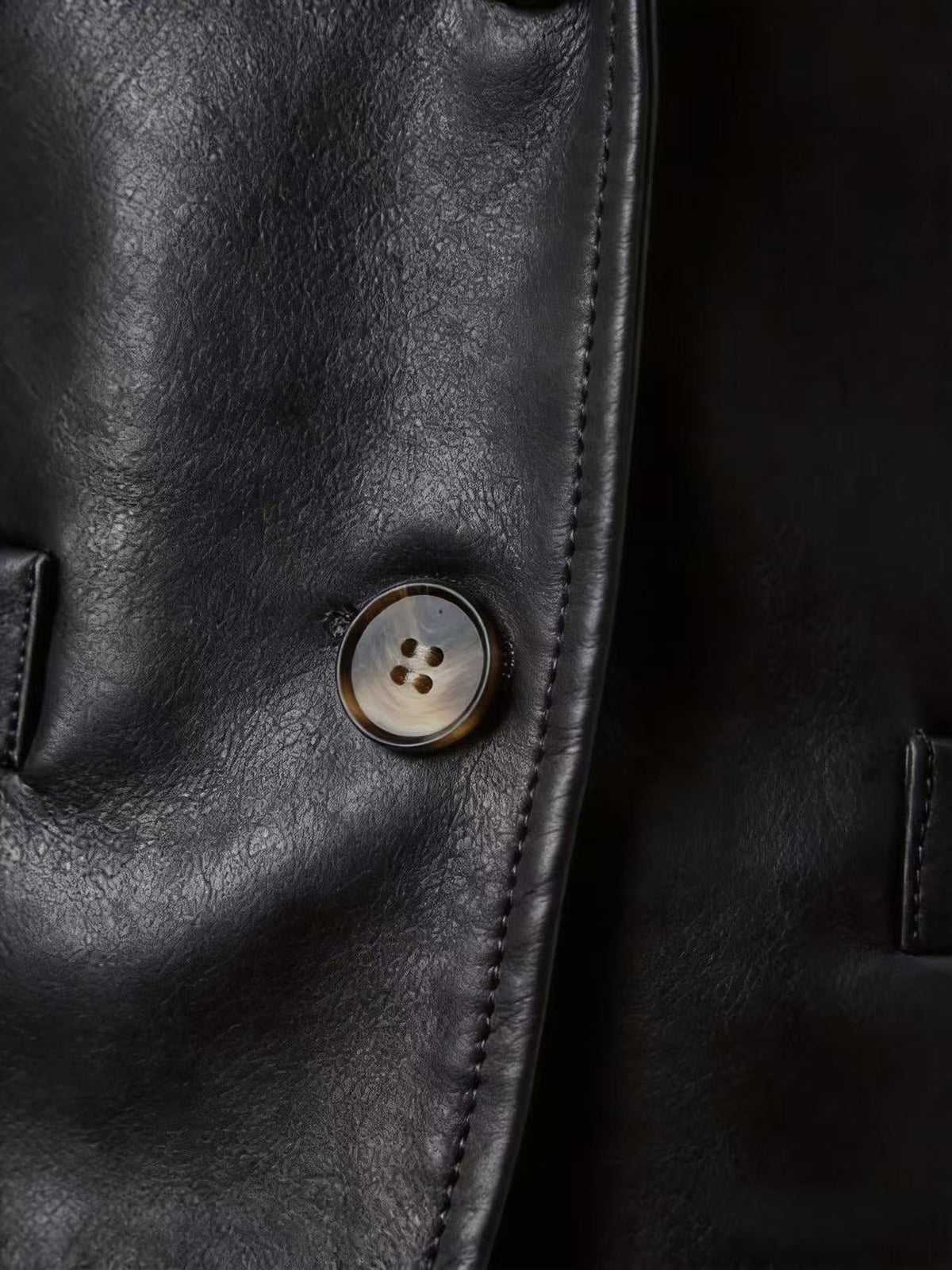 Slim Tailored Lapel Faux Leather Jacket
