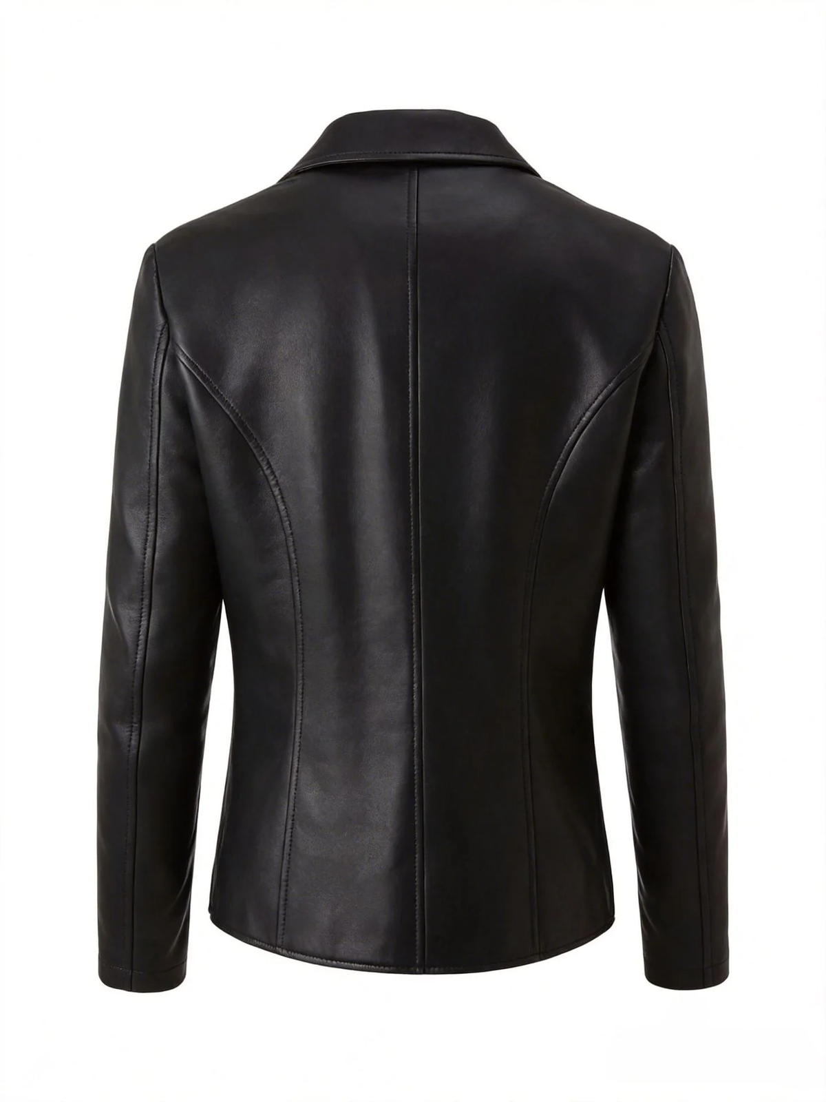 Slim Tailored Lapel Faux Leather Jacket